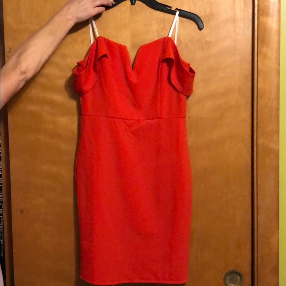 Sexy off shoulder red JOA dress
